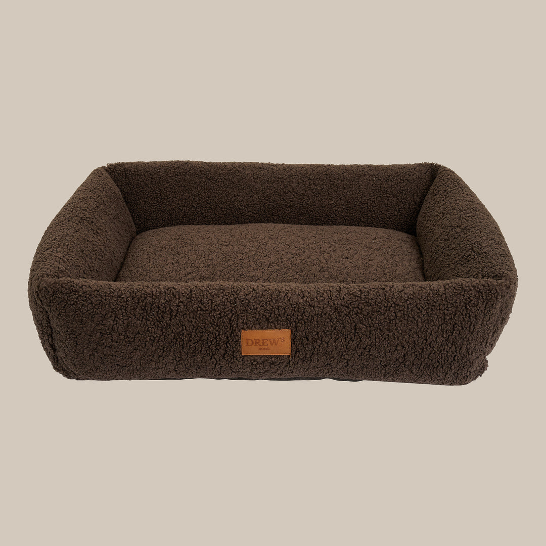 NUNA // Hundekorb - Teddyweiches & waschbares Hundebett aus Memory Foam (braun)