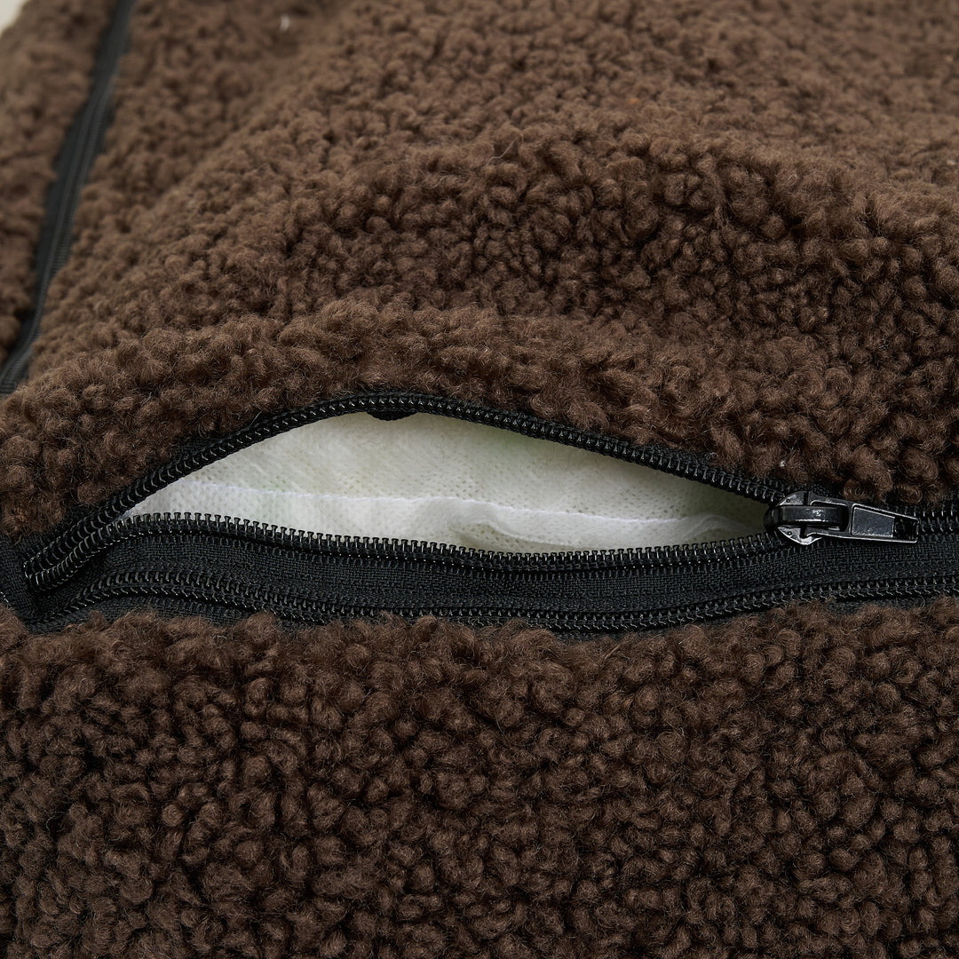 NUNA // Hundekorb - Teddyweiches & waschbares Hundebett aus Memory Foam (braun)