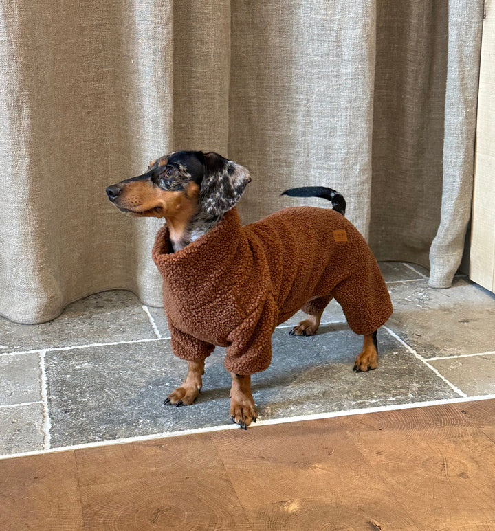MILO // Hundepullover aus weichem Teddymaterial (braun)