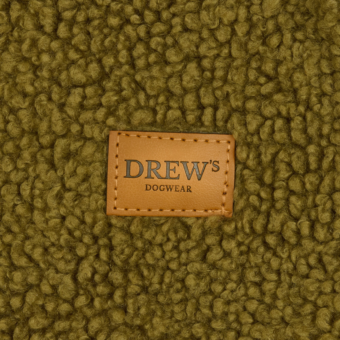 MILO // Hundepullover aus weichem Teddy-Material (olive)