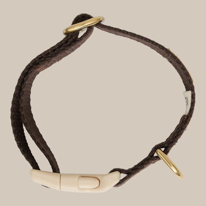 Blødt hvalpehalsbånd i mørkebrunt