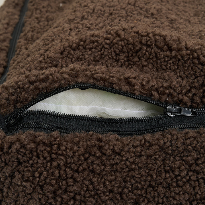 Brun hundeseng med aftageligt og vaskbart betræk