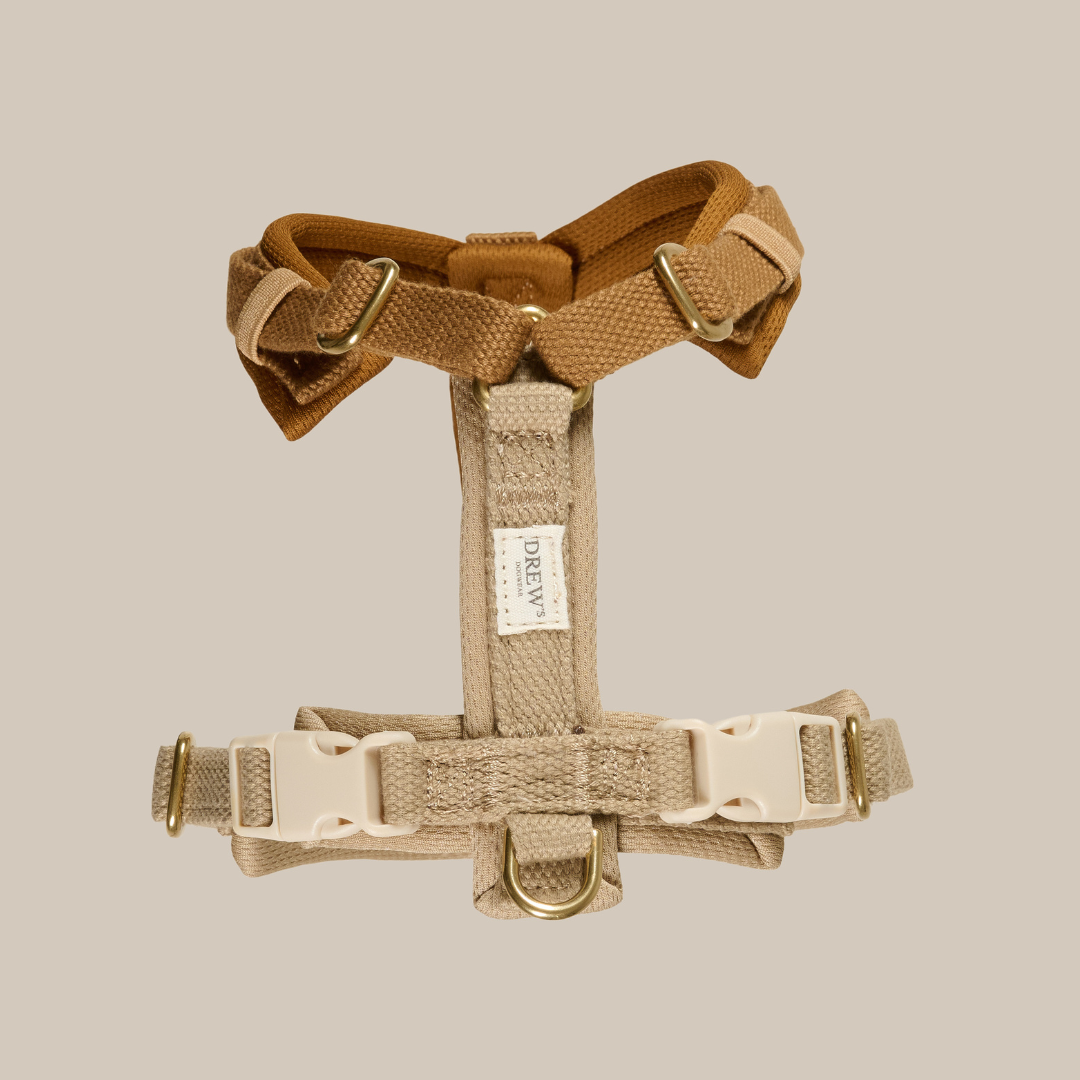 Komfortabel og blød hundesele i brun/beige
