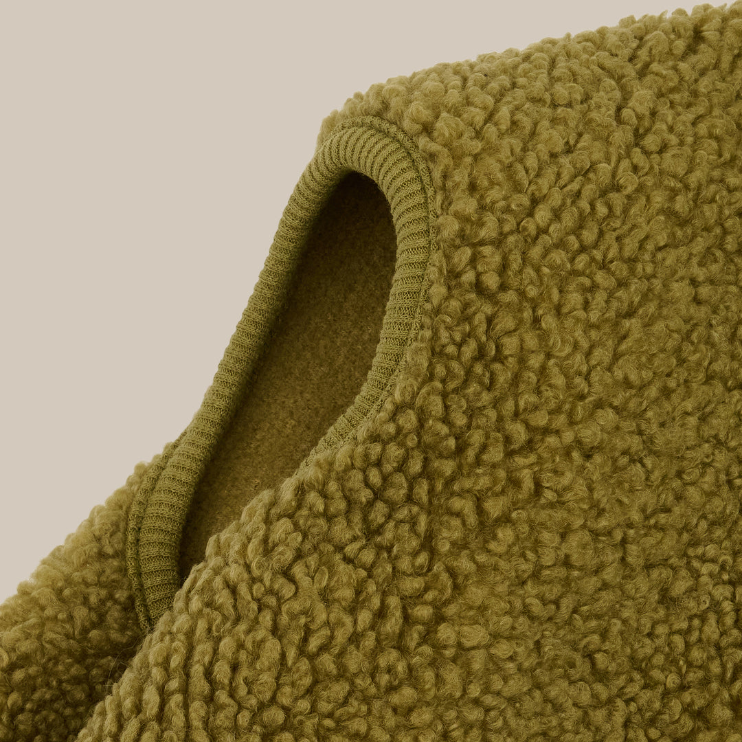 MILO // Hundepullover aus weichem Teddy-Material (olive)