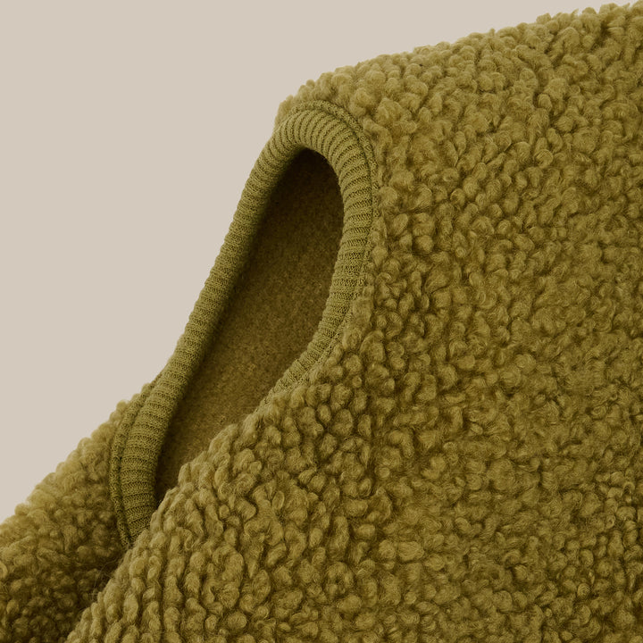 MILO // Hundepullover aus weichem Teddy-Material (olive)