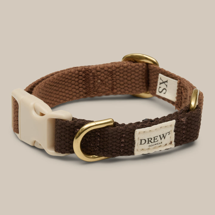 Chocolate / Blødt & justerbart halsbånd (mørkebrun)