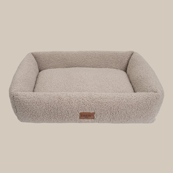 Hundekorb Nuna - Teddyweiches &amp; waschbares Hundebett aus Memory Foam (Taupe)