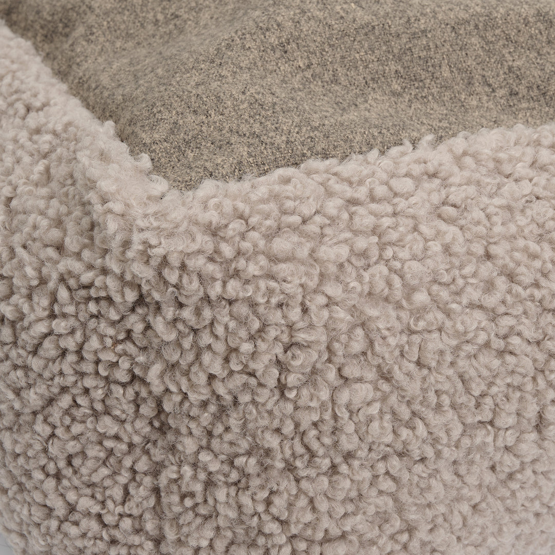 Hundekorb Nuna - Teddyweiches &amp; waschbares Hundebett aus Memory Foam (Taupe)