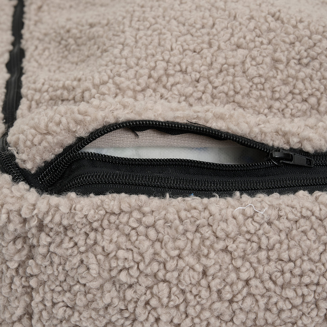Hundekorb Nuna - Teddyweiches &amp; waschbares Hundebett aus Memory Foam (Taupe)