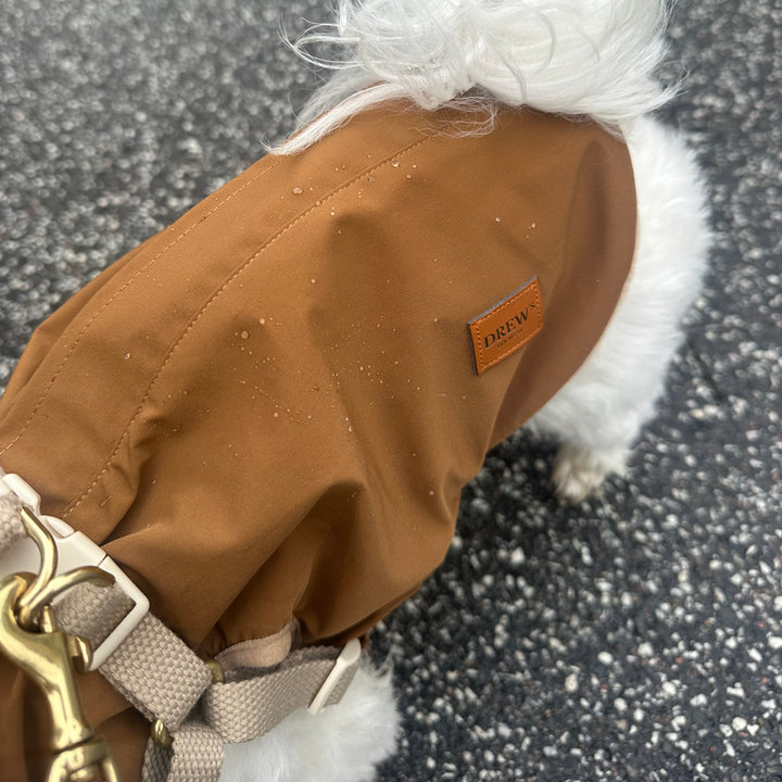 Hund iført vandafvisende hundejakke