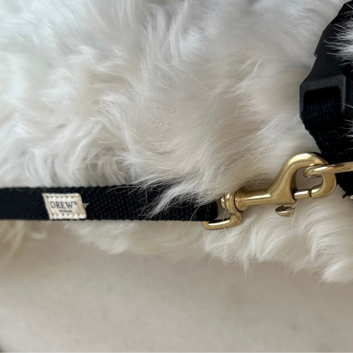 Sort / Justerbar hundesnor af bomuld (Sort)