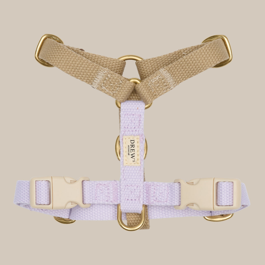 Beige og lilla hundesele