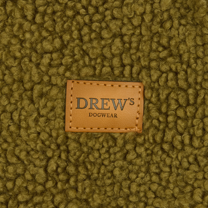 MILO // Dog sweater in soft teddy material (olive)