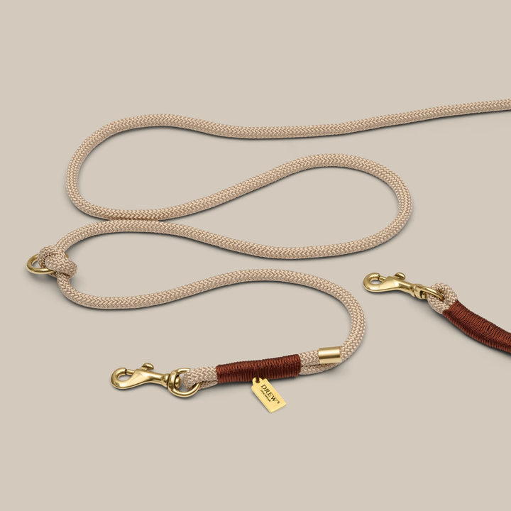 Håndfri hundesnor beige